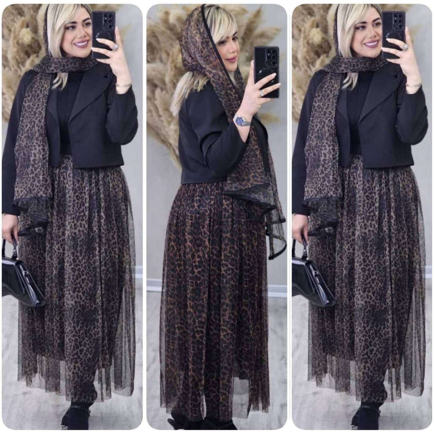 ست کت دامن و شال زنانه ترلان