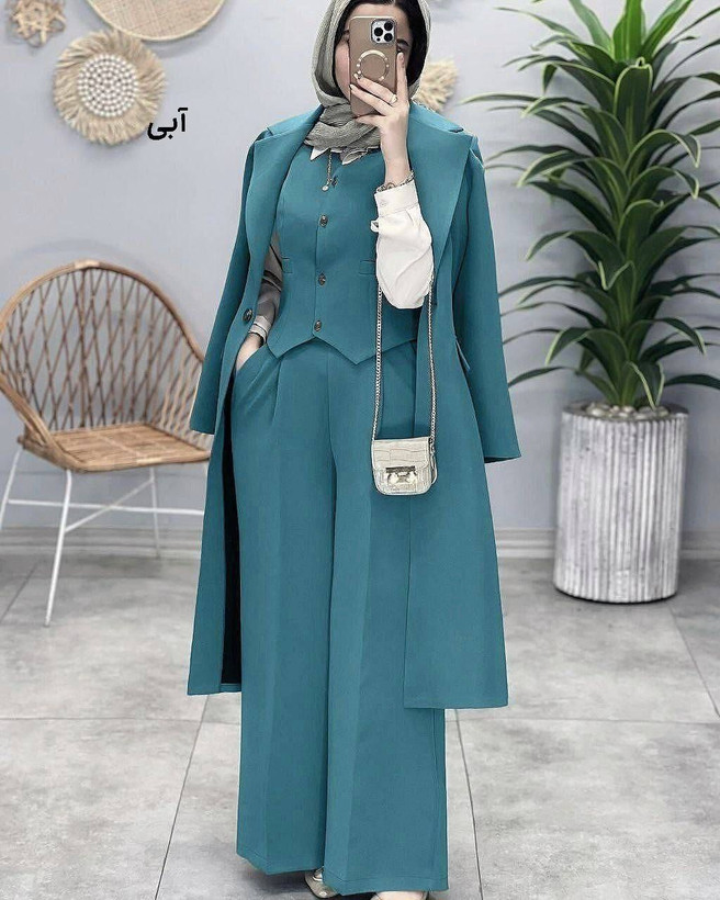 ست سه تیکه مانتو شلوار جلیقه مازراتی اصل